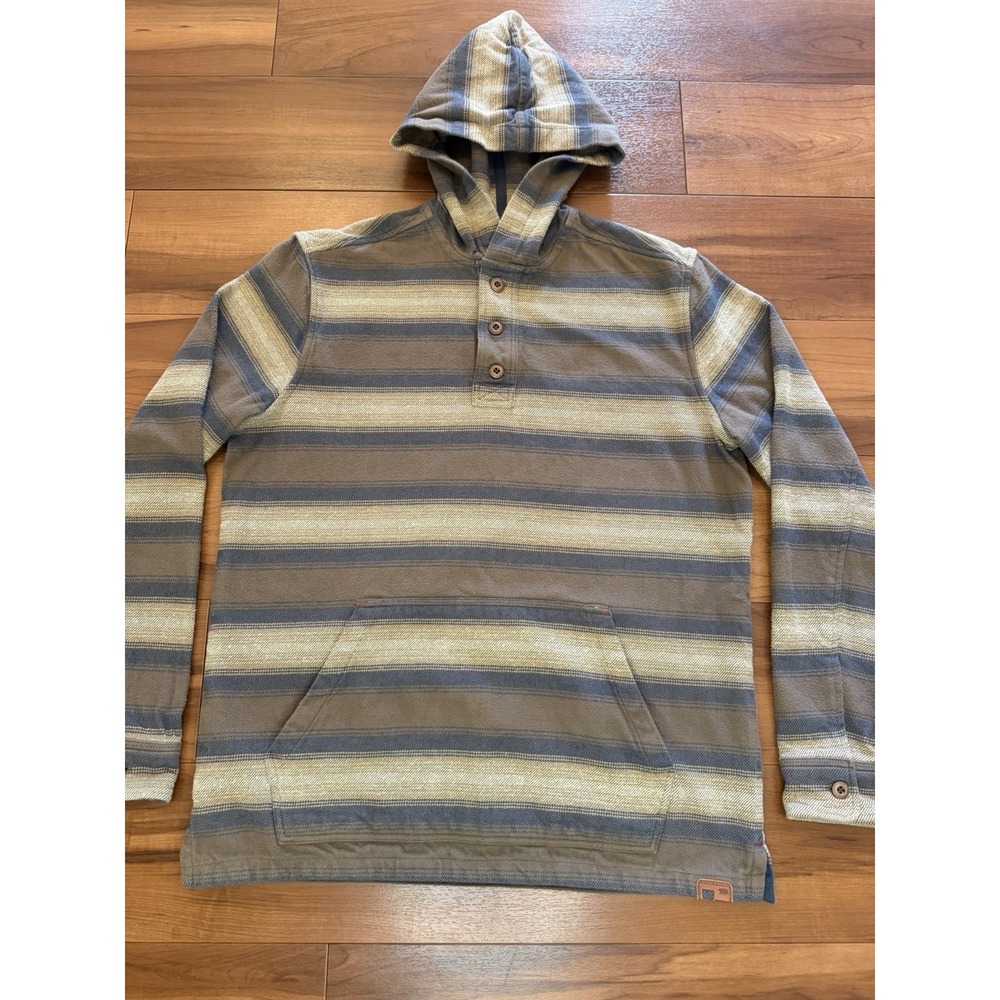 Dakota Dkota Grizzly Henley Hoodie Long Sleeve Shirt Brown Men's Size Medium - Picture 5 of 11